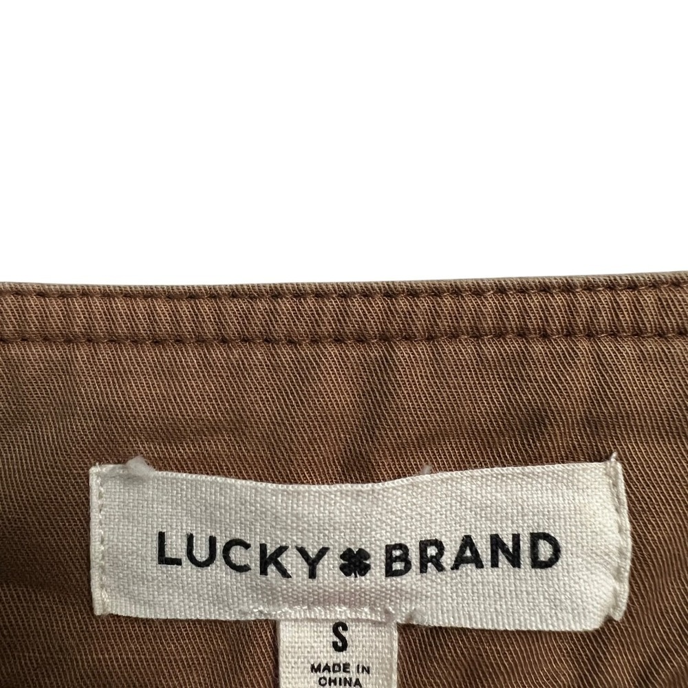Lucky Brand Cargo Solid Mini Skirt Brown Utility Gorpcore Pockets Size S - Picture 4 of 5